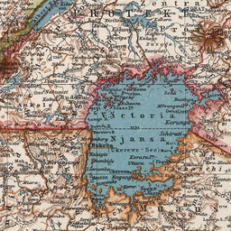 Improve alt-text: Stieler's Handatlas, map of the African Great Lakes